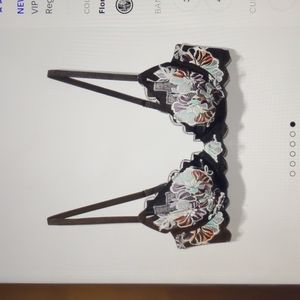 Zig zag zen unlined lace plunge bra